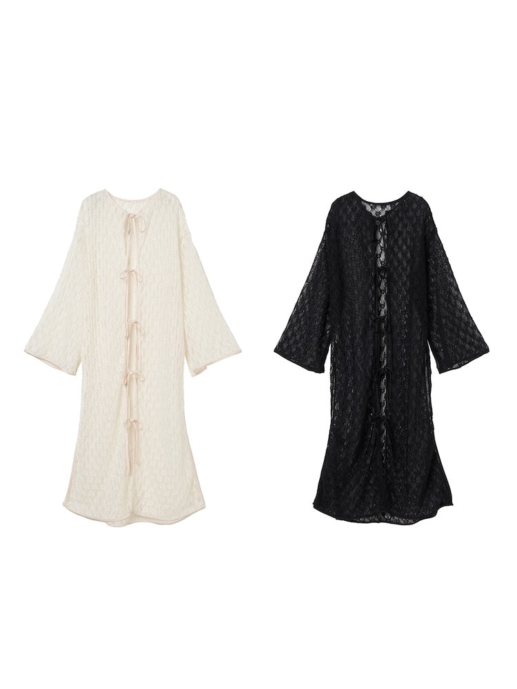 2way Lace Long Gown｜クロシェ編みレースガウン – MARTE