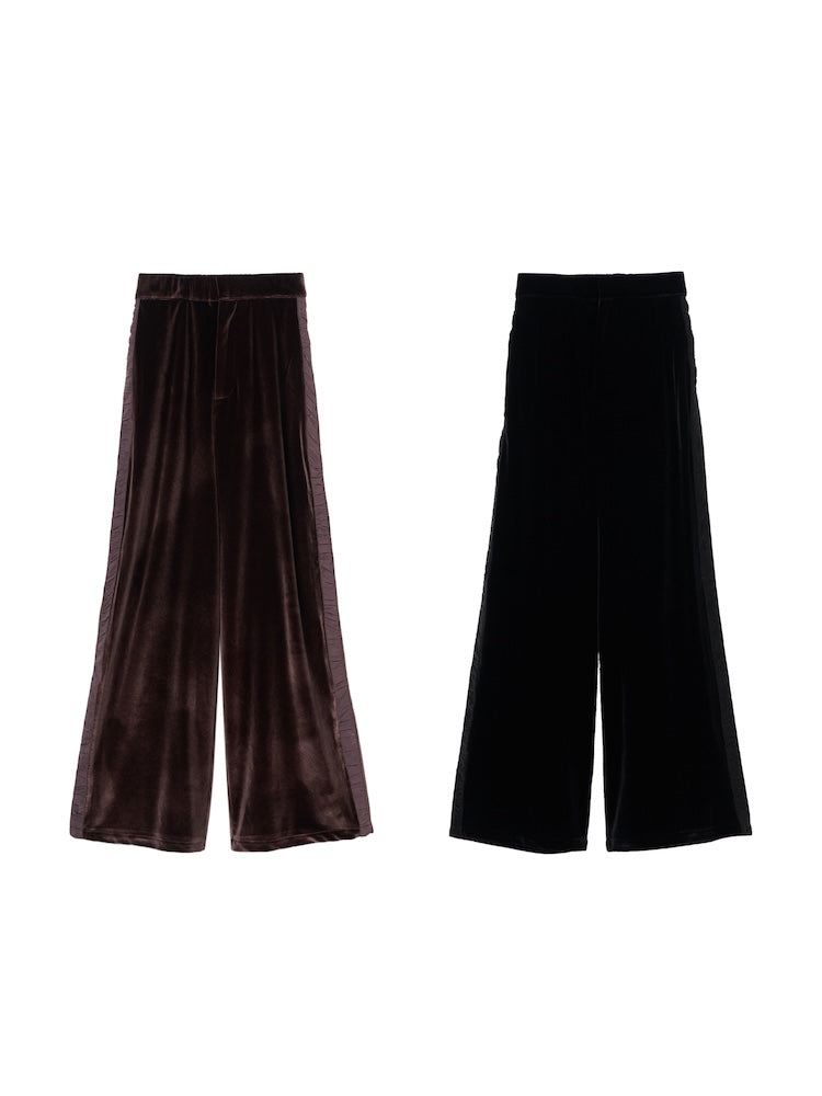 Side Gather Line Velour Pants