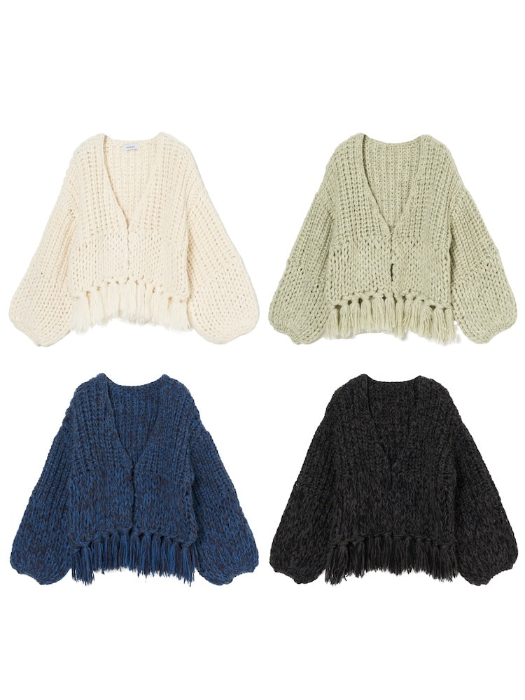 Hand Knitting Fringe Cardigan