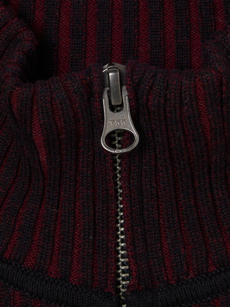 Bicolor Zip Knit Cardigan – MARTE