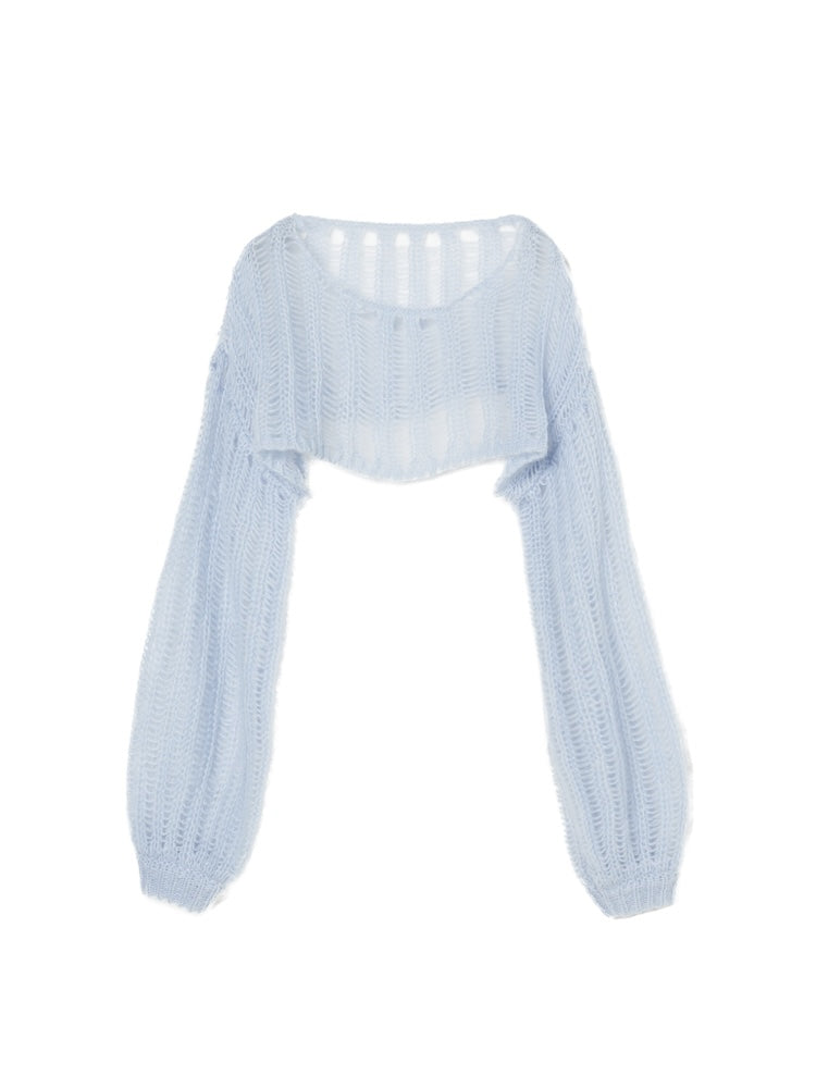 Kid Mohair Cropped Knit Pullover｜ショート丈モヘアニット – MARTE