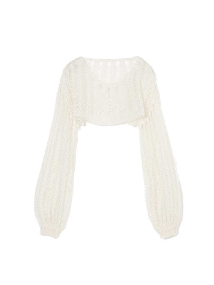 Kid Mohair Cropped Knit Pullover｜ショート丈モヘアニット – MARTE