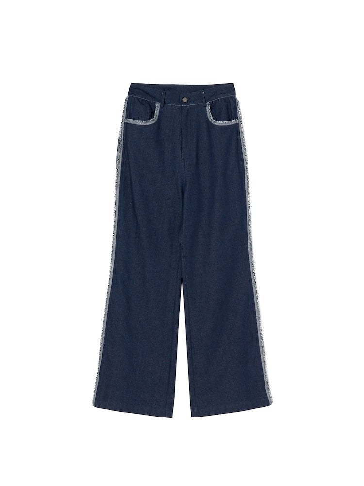 Feinicko 刺繍デザイン リジットデニム 濃紺 Msize 1170-1-ID Indigo Sashiko Denim - Regular Straight Fit – Blue Owl