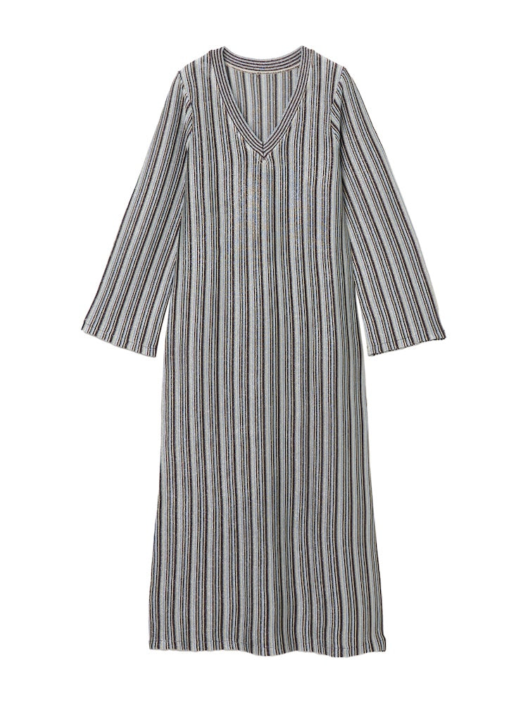 【1月下旬頃 お届け】Striped Glitter Knit Dress