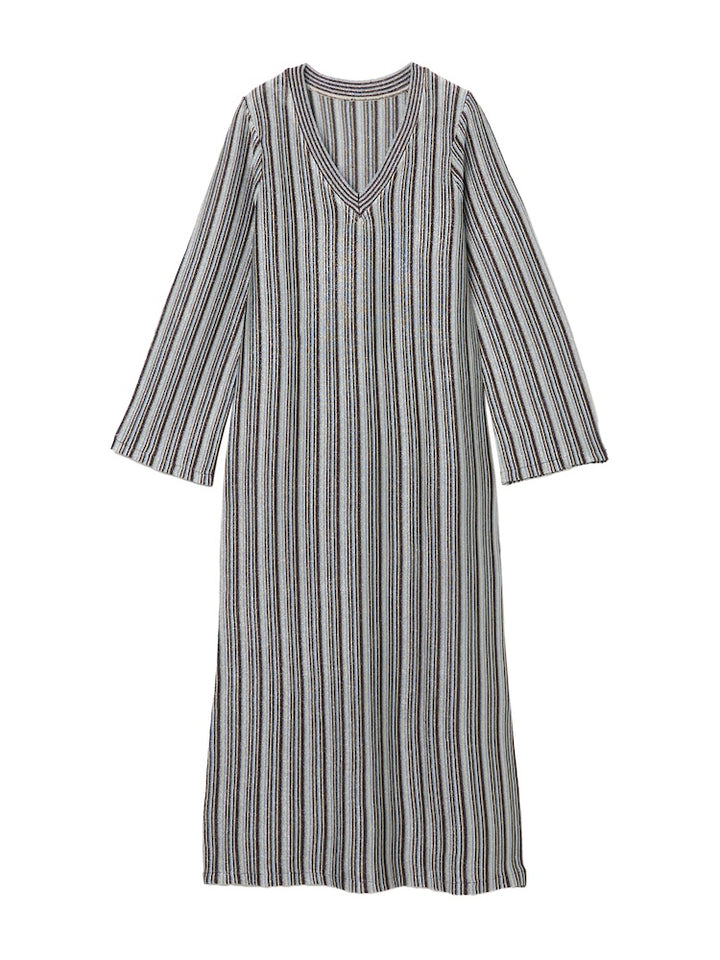 【1月下旬頃 お届け】Striped Glitter Knit Dress