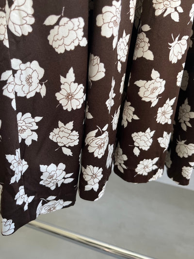 70s Brown Flower Dress