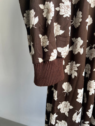 70s Brown Flower Dress