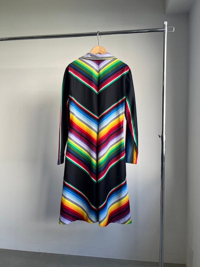 70s Rainbow Bias Midi Dress