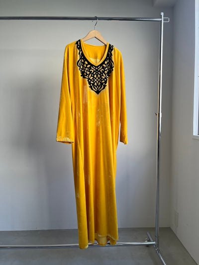 Yellow Velour Long Dress