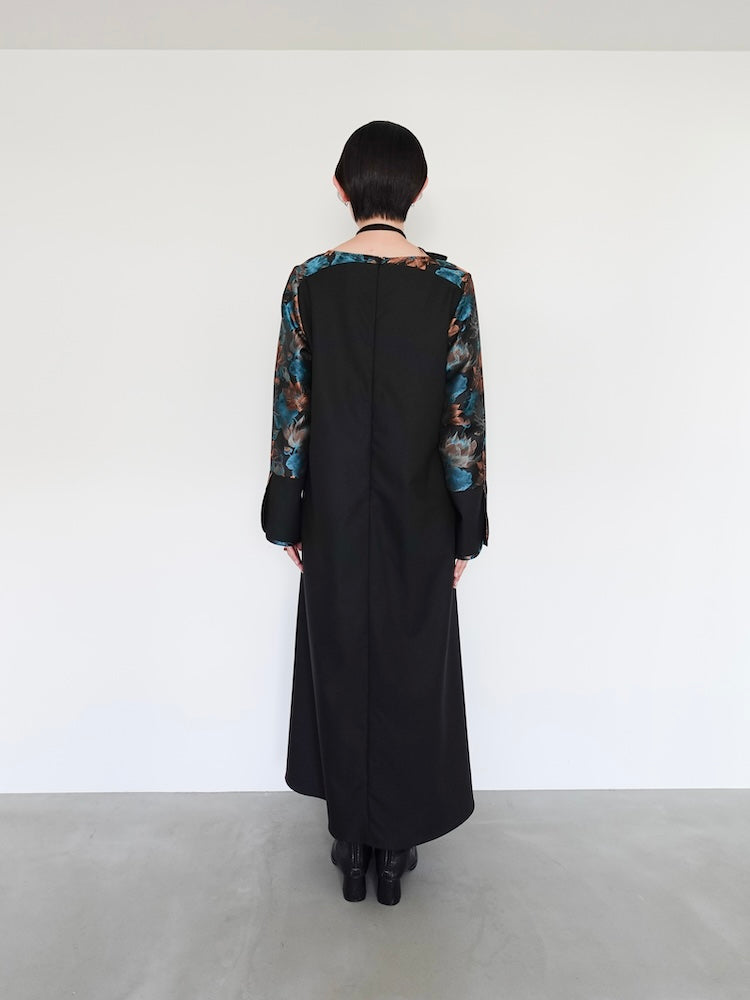 Cross Neck Jacquard Dress｜結婚式やお呼ばれに｜ジャガードドレス – MARTE