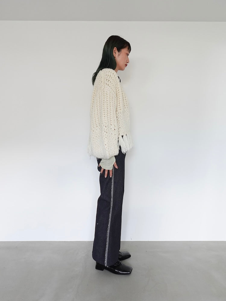 Hand Knitting Fringe Cardigan｜ハンドメイドニット – MARTE
