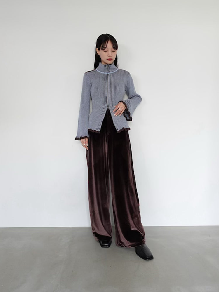 Side Gather Line Velour Pants｜リラックスベロアパンツ – MARTE