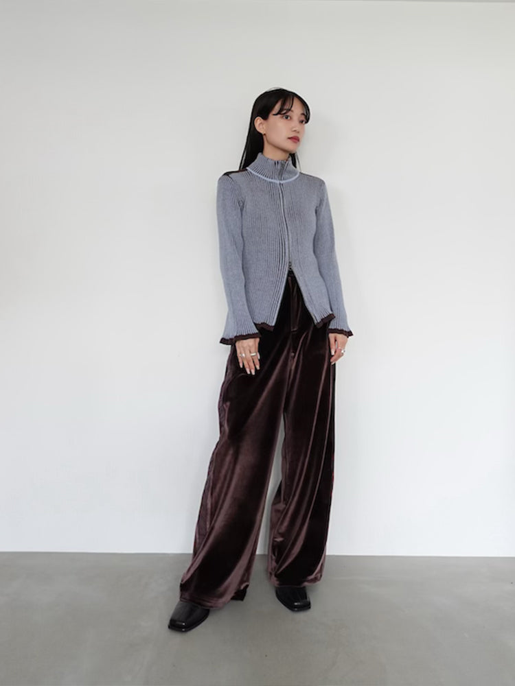 トップス Ellacantaria Bicolor Zip Knit Cardigan Bicolor Zip Knit Cardigan – MARTE