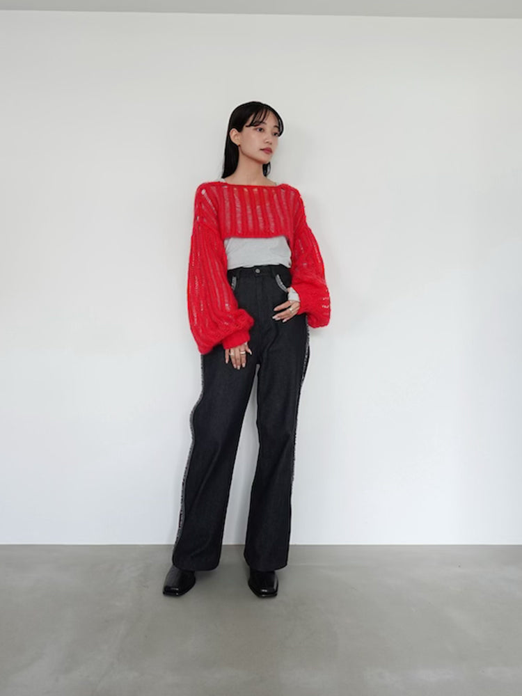 Kid Mohair Cropped Knit Pullover｜ショート丈モヘアニット – MARTE