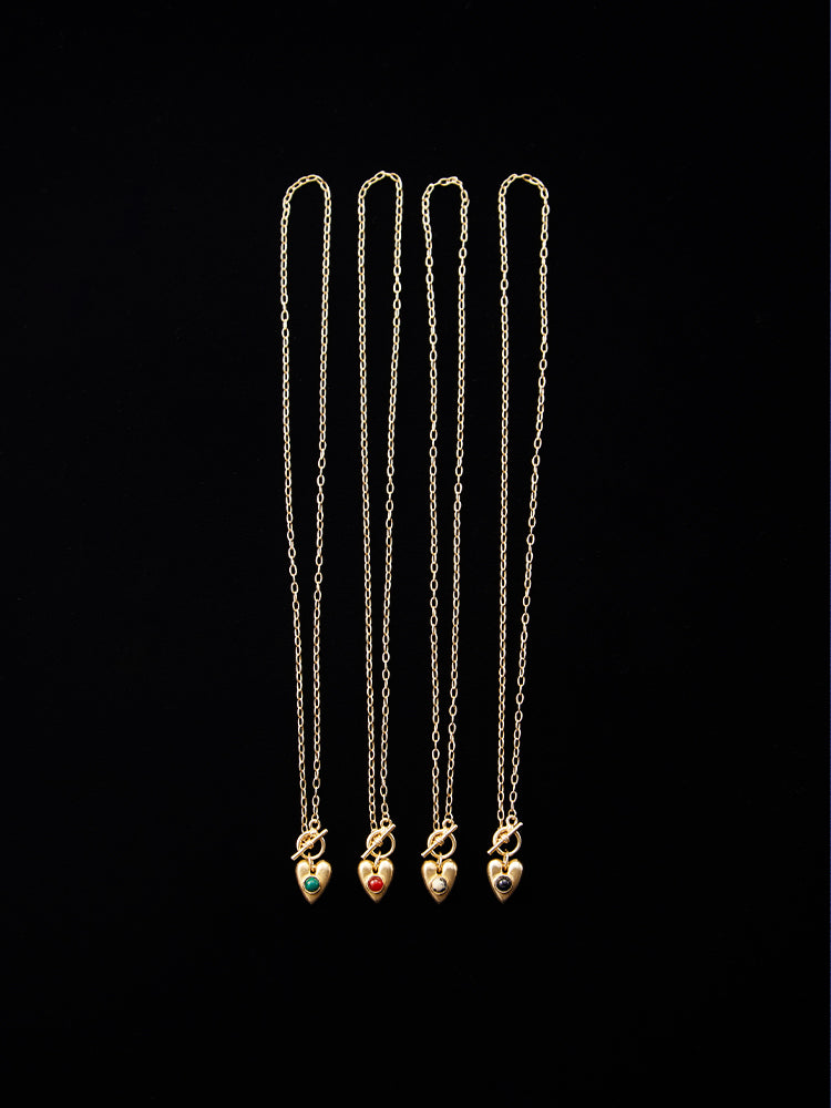 Stone Heart Necklace｜ハート型天然石ネックレス – MARTE