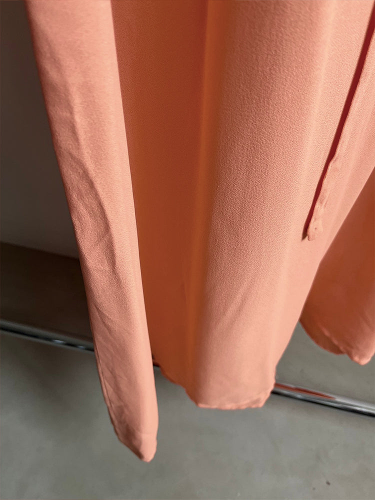 70s Velour Bi-color Salmon Dress