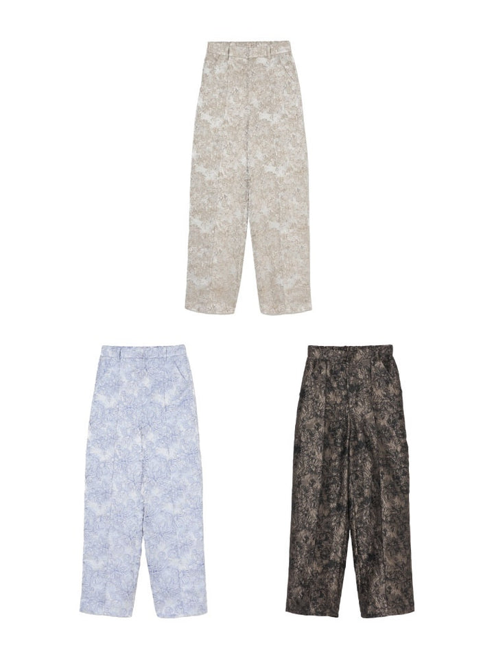 【1月下旬頃 お届け】Flower Jacquard Pants