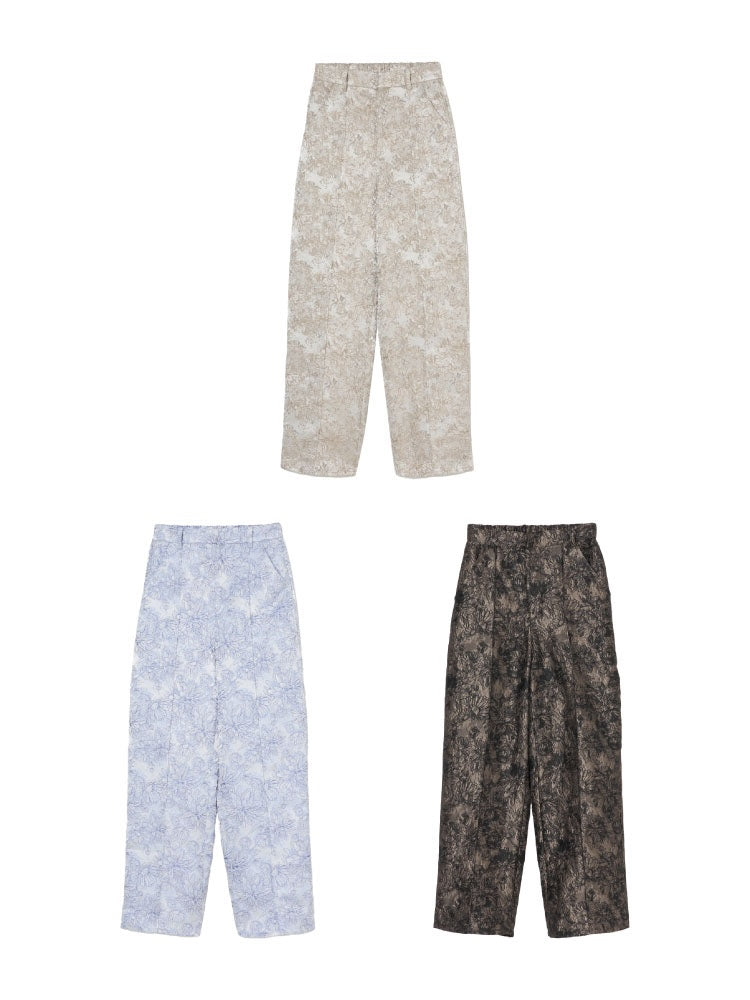 Flower Jacquard Pants