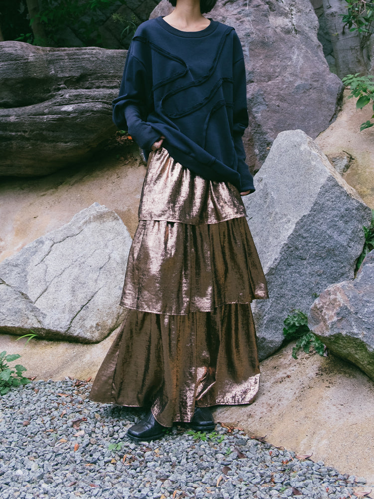 Metallic Tiered Skirt