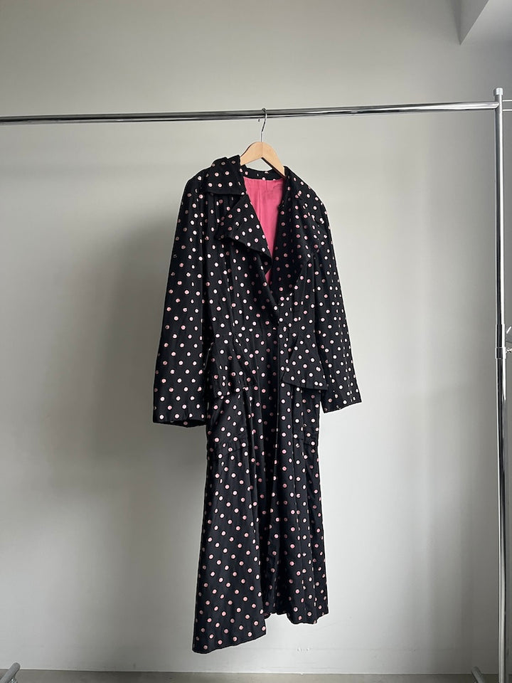 50s Vintage Polka Dot Long Coat