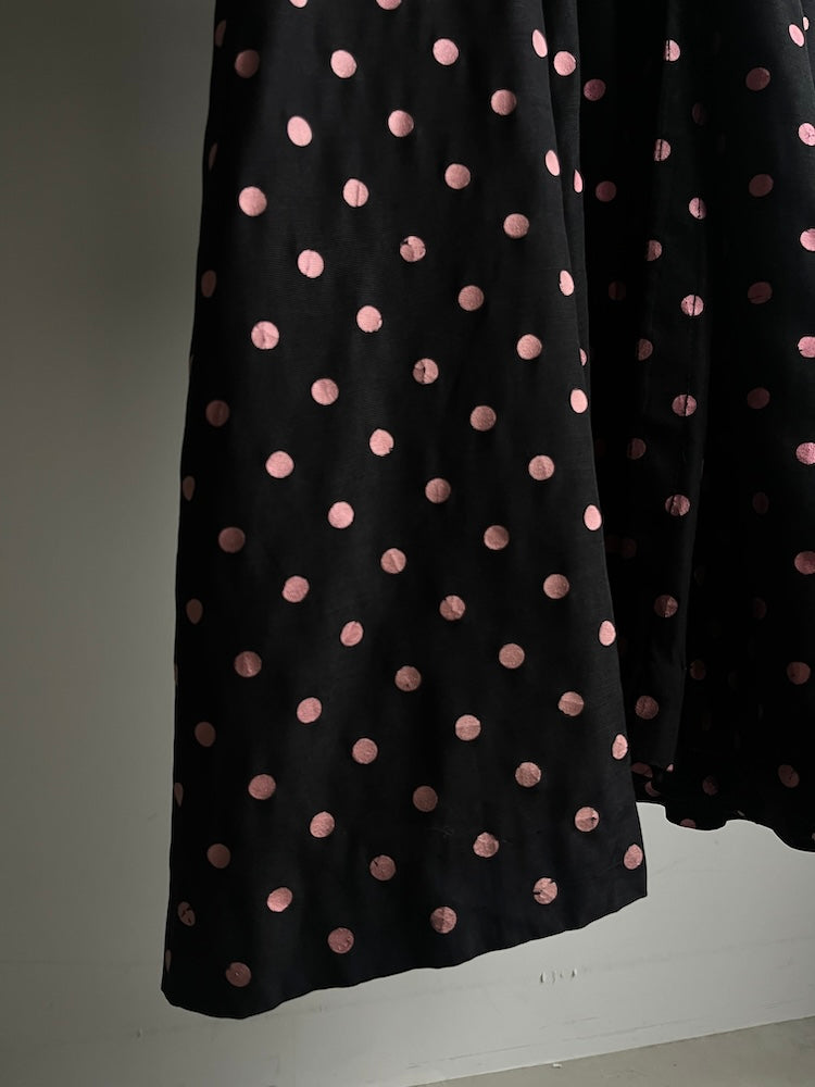 50s Vintage Polka Dot Long Coat