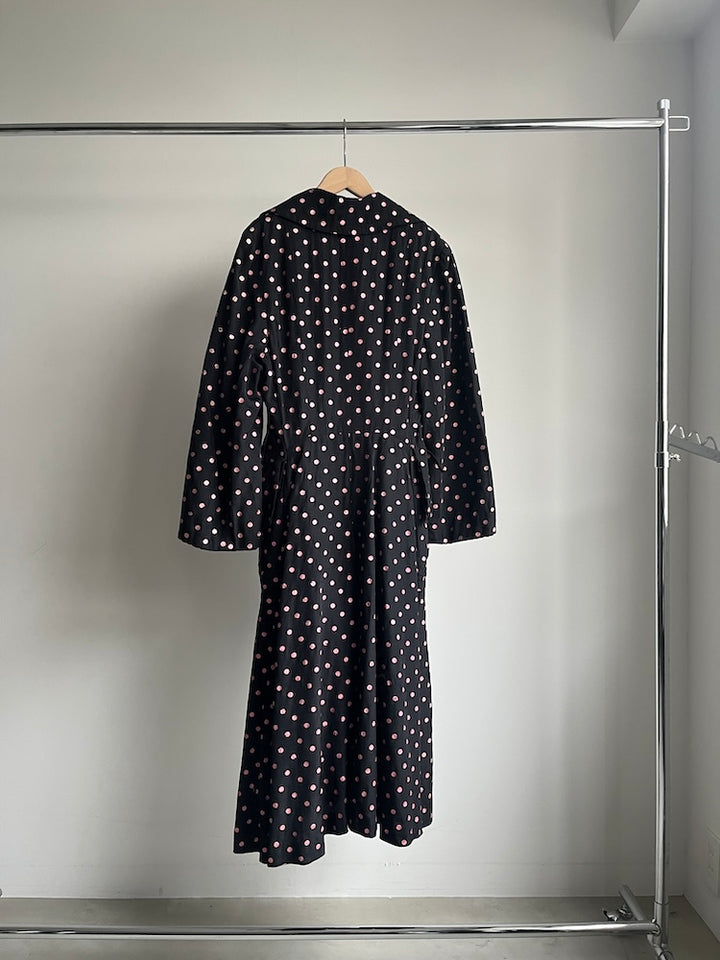 50s Vintage Polka Dot Long Coat