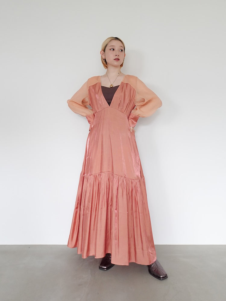 ワンピース Treat Urself / Sheer frill tiered dress Treat Ürself Sheer frilltierd longdress