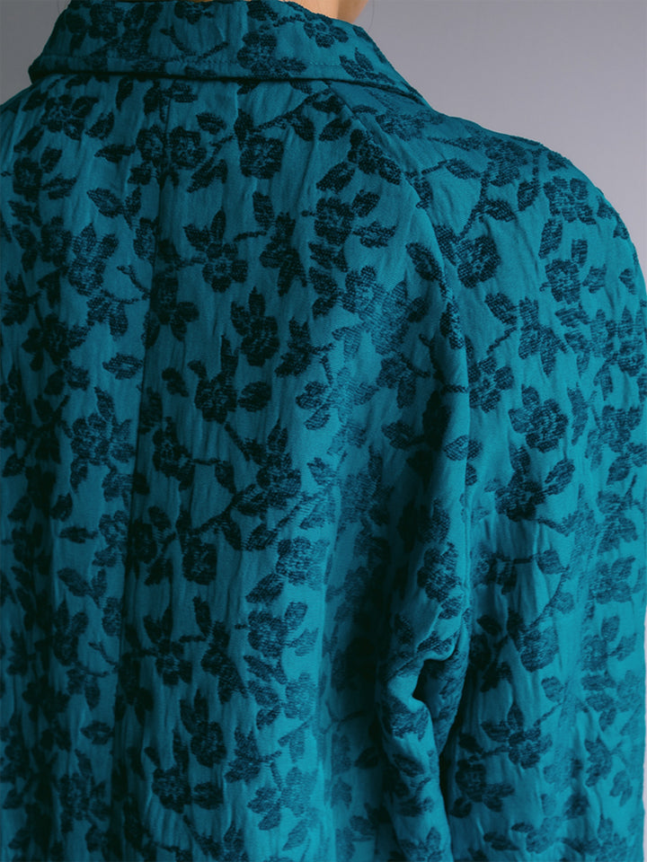 Turquoise Jacquard Jacket