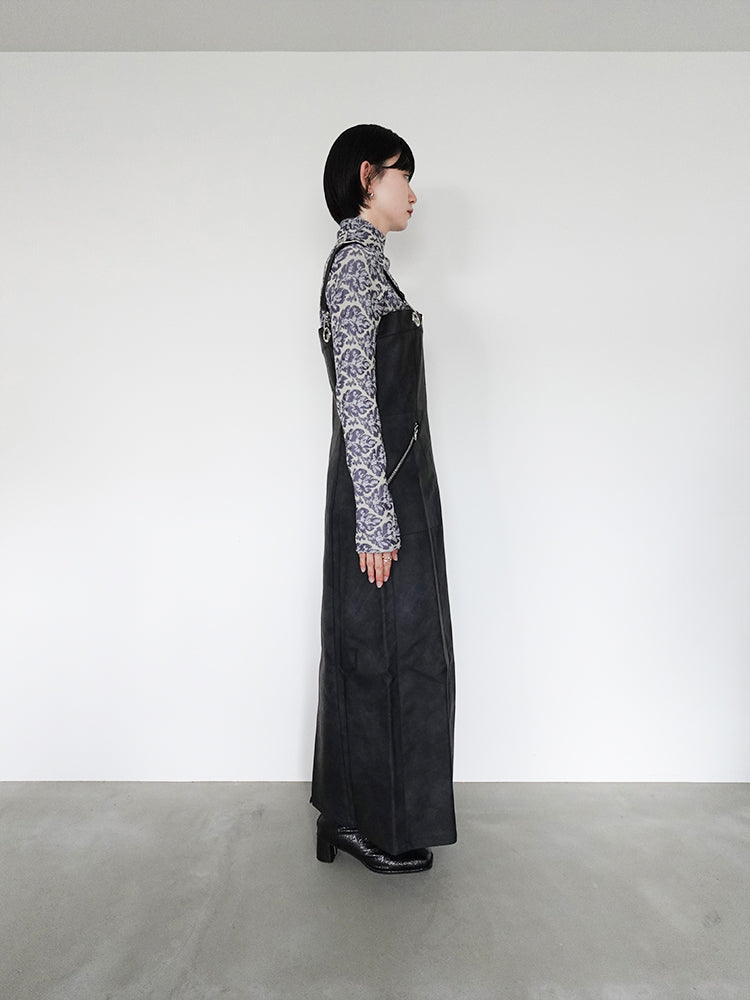 Eyelet Fake Leather Salopette｜アイレットフェイクレザーサロペット