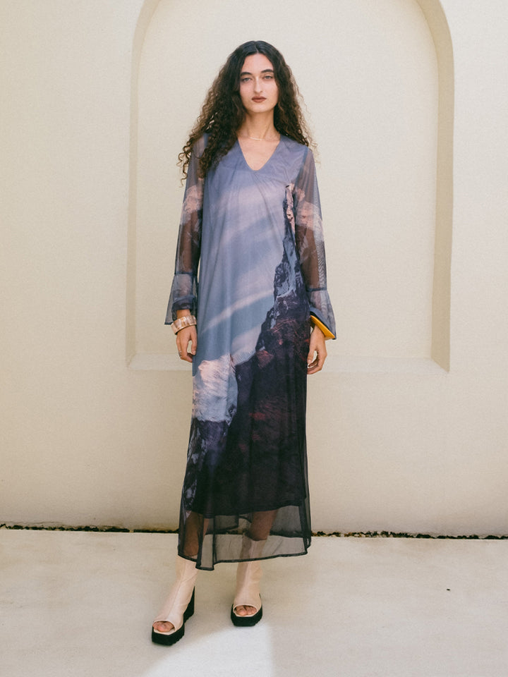 Nature Print Layered Dress