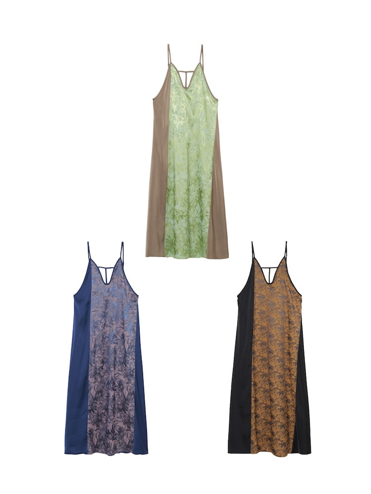 T-Strap Satin Jacquard Dress｜Tストラップサテンジャガード