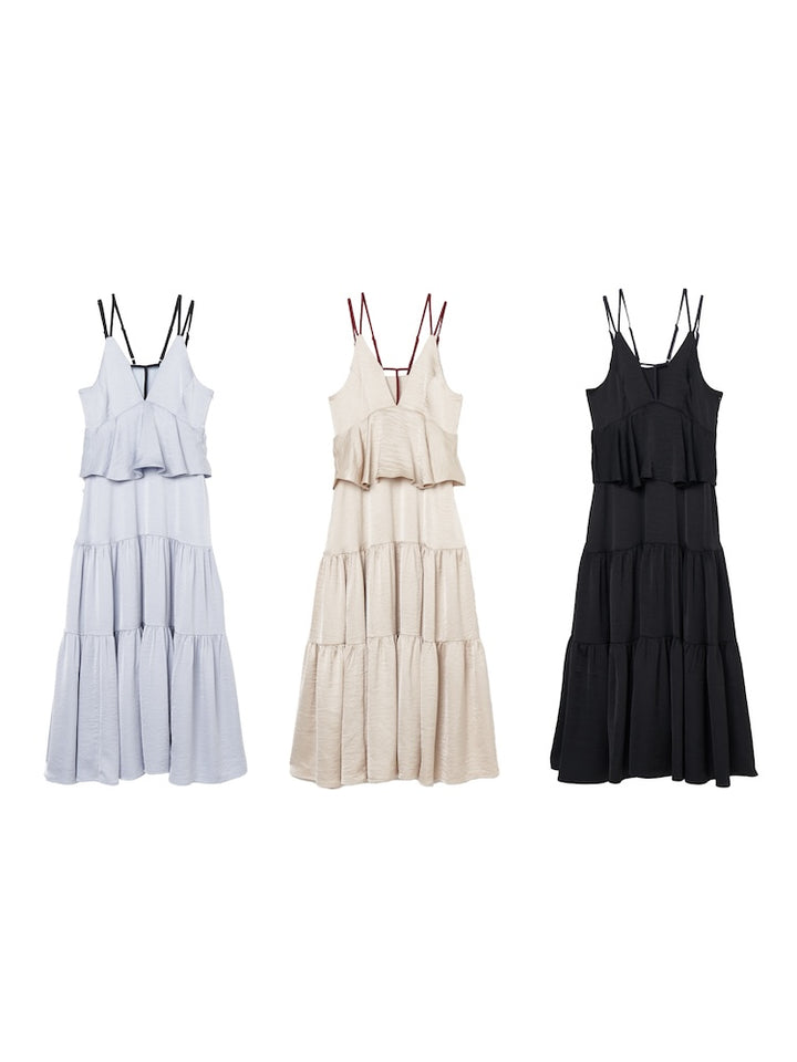 【5月上旬頃 お届け】2way T-Strap Tiered Dress