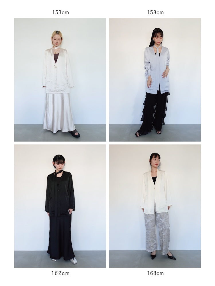 Long Tie Satin Jacket｜ロングタイサテンジャケット – MARTE