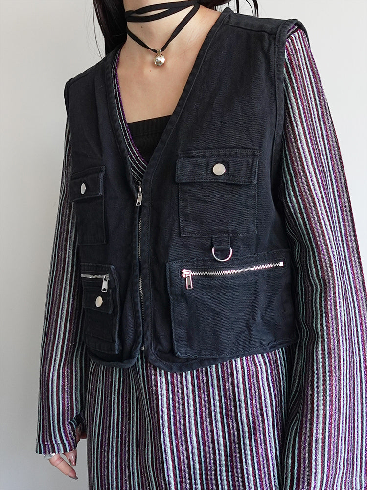 40s ファッション marte vintage キルティングジャケット／ベスト