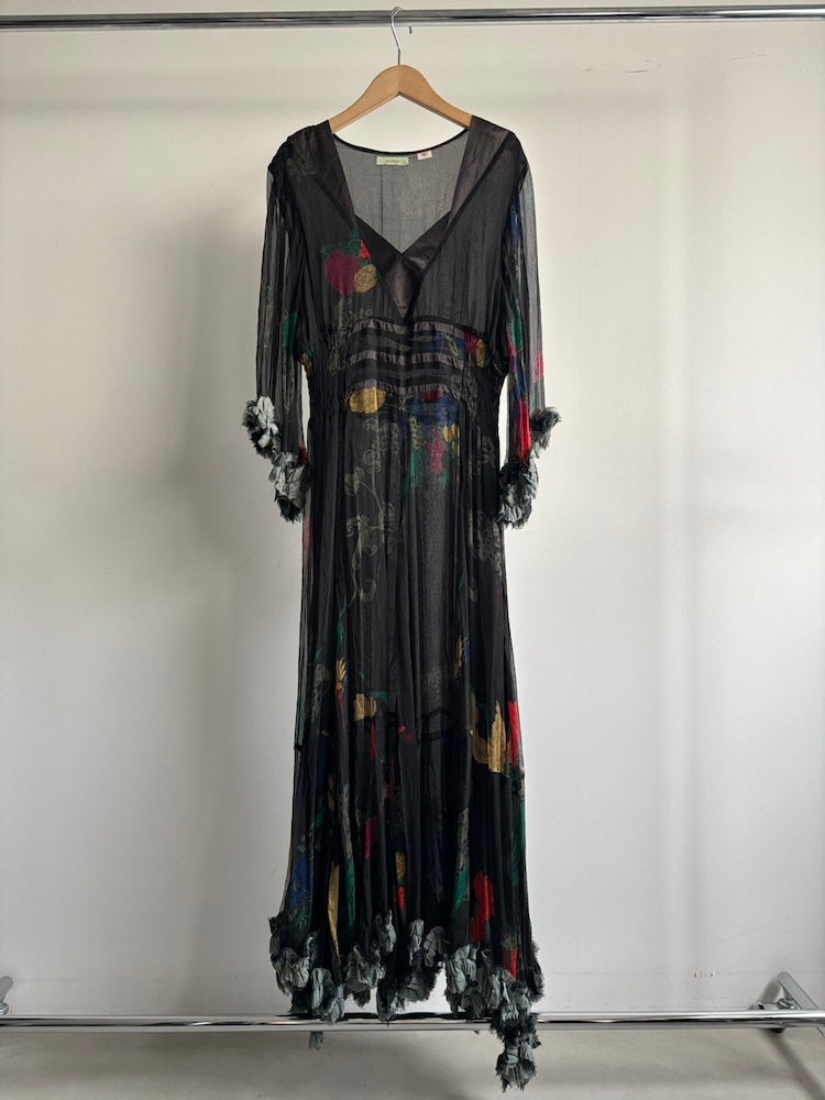 Black Flower Sheer Dress