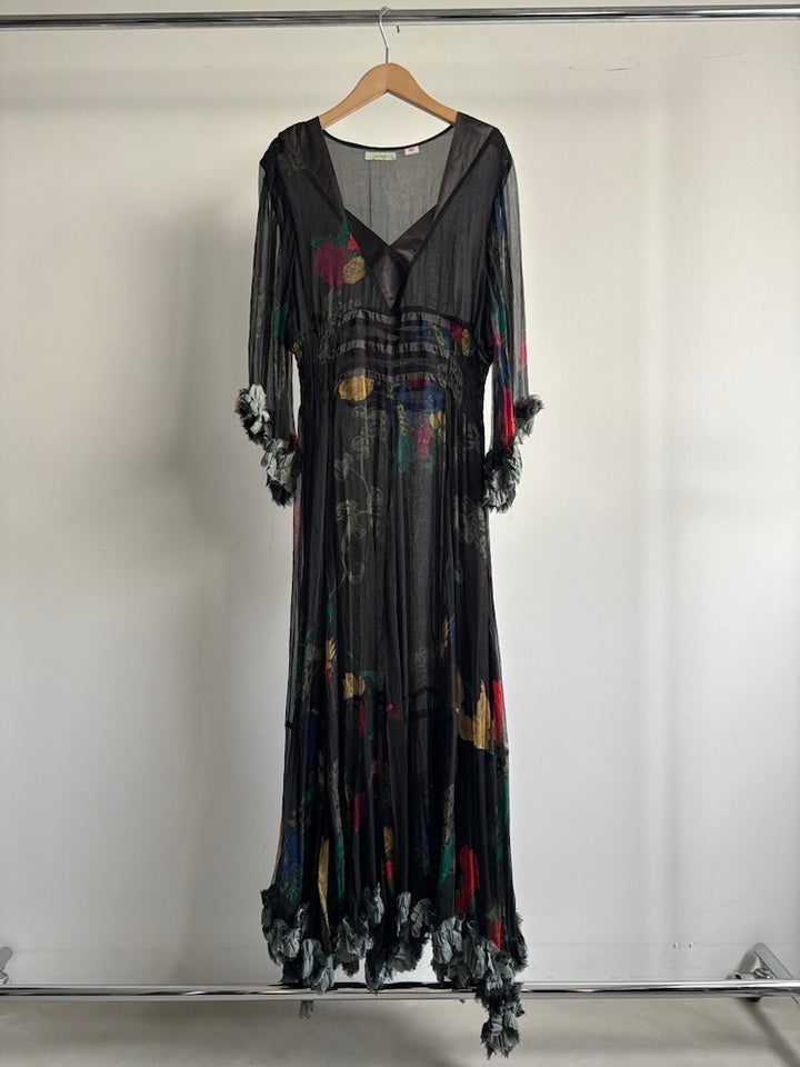 Black Flower Sheer Dress