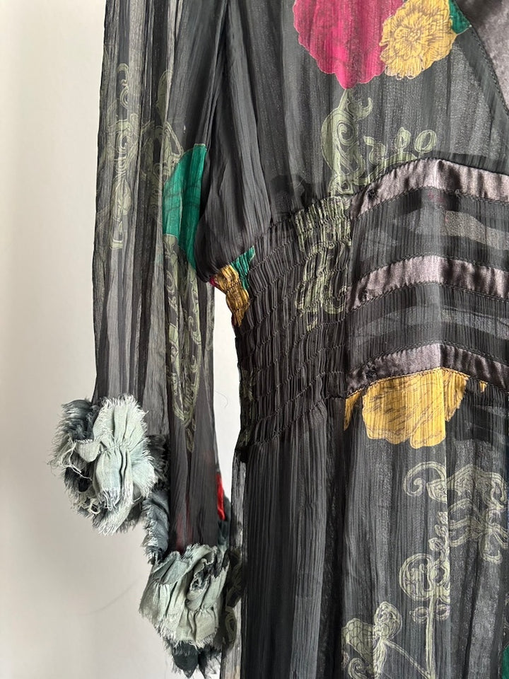 Black Flower Sheer Dress