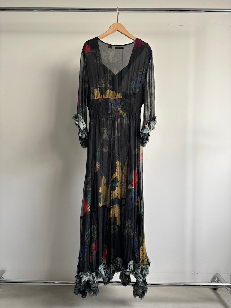 Black Flower Sheer Dress