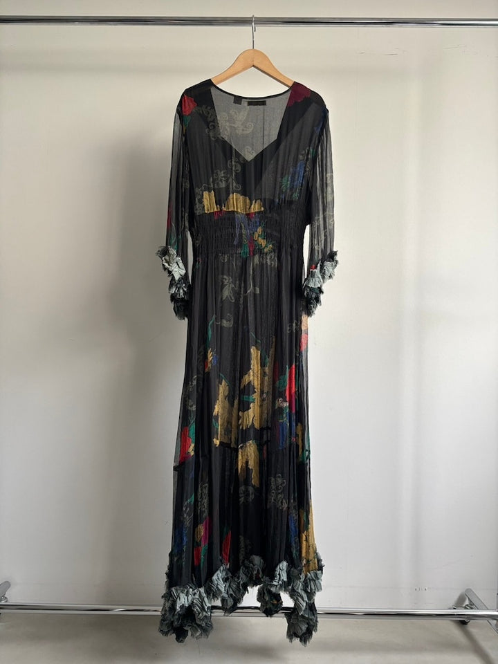 Black Flower Sheer Dress