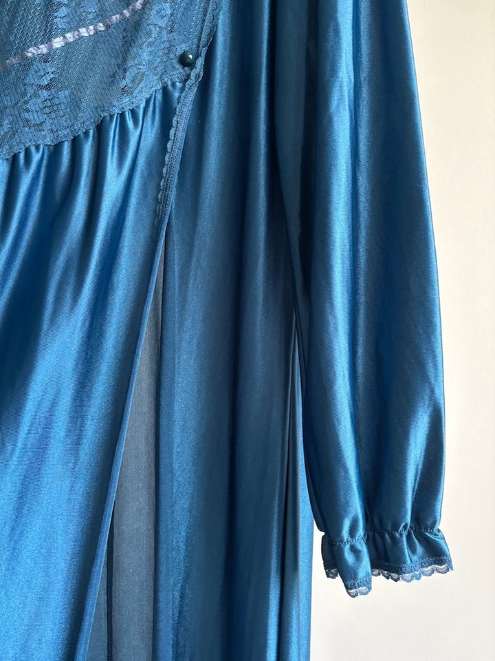 Satin Embroidery Slit Dress