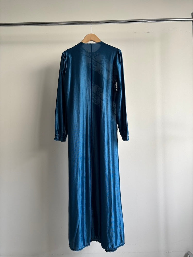 Satin Embroidery Slit Dress