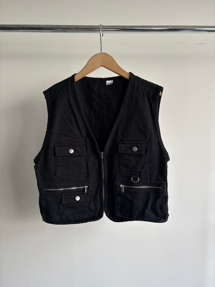 Black Fishing Design Vest