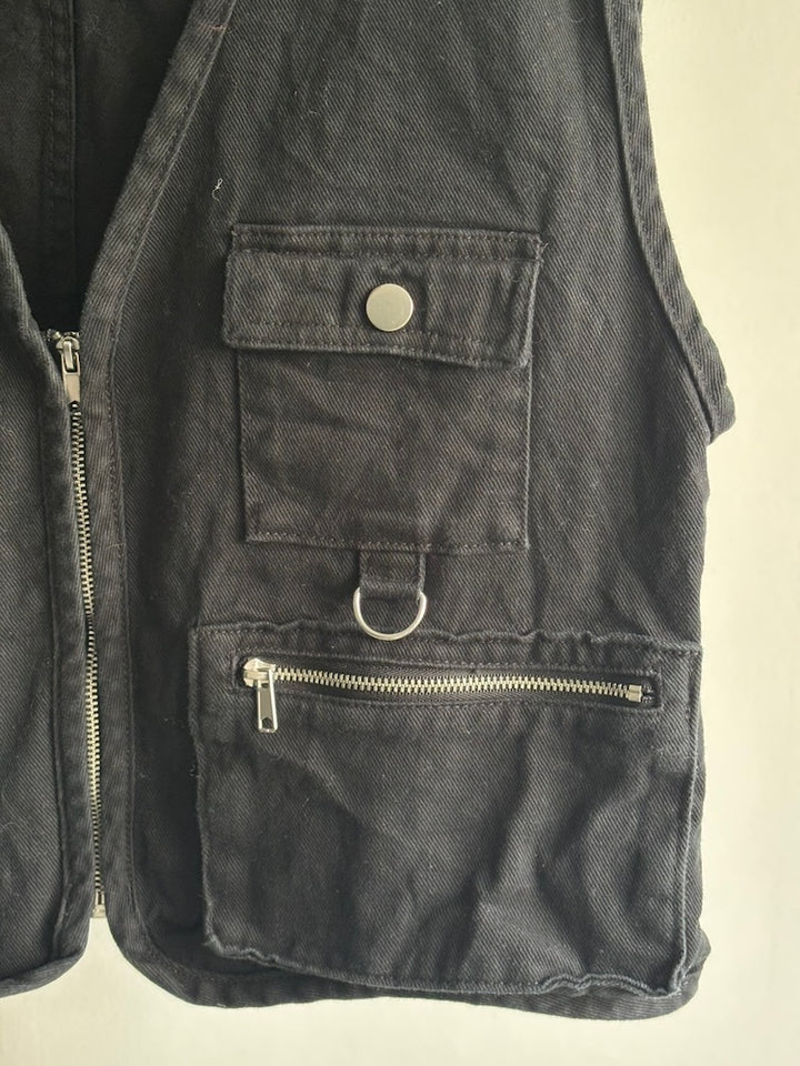 Black Fishing Design Vest