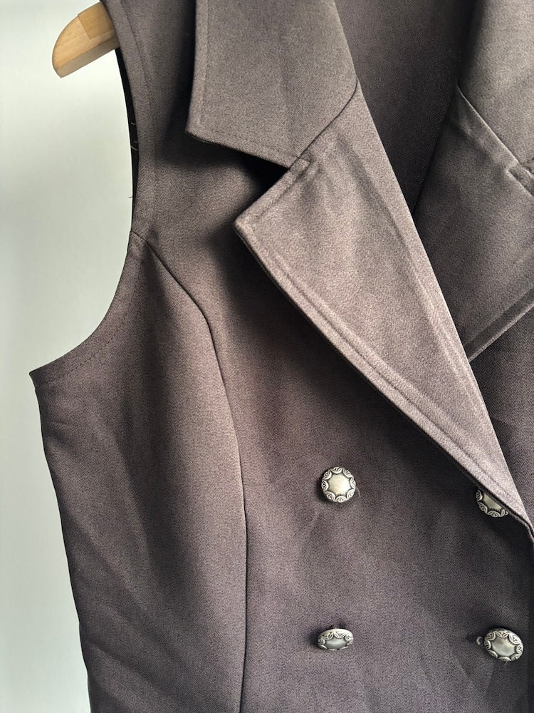 Brown Double Vest