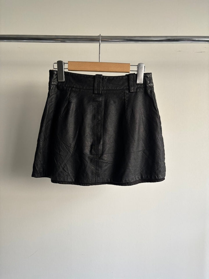 Black Leather Mini Skirt