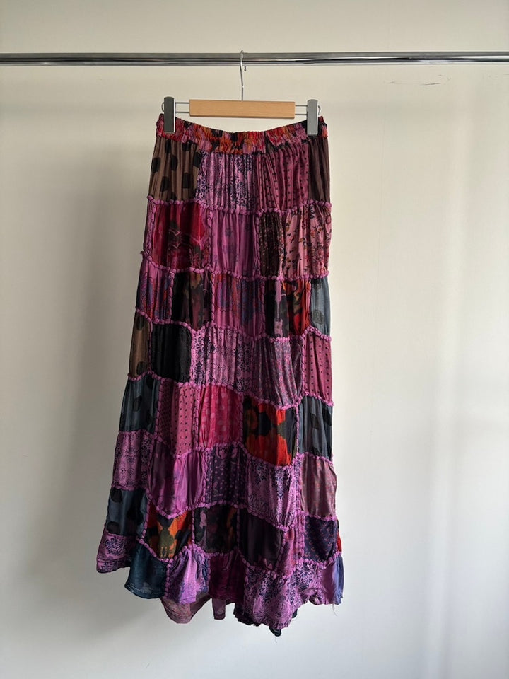 Patchwork Design Long Skirt