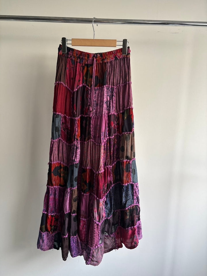 Patchwork Design Long Skirt