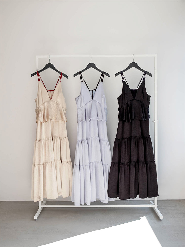 2way T-Strap Tiered Dress｜2way Tストラップティアードドレス