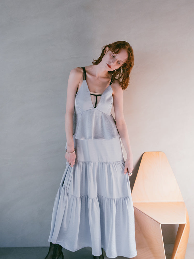 ワンピース 2way T-Strap Tiered Dress / sahara セール】2way T-Strap Tiered Dress（ワンピース）｜sahara
