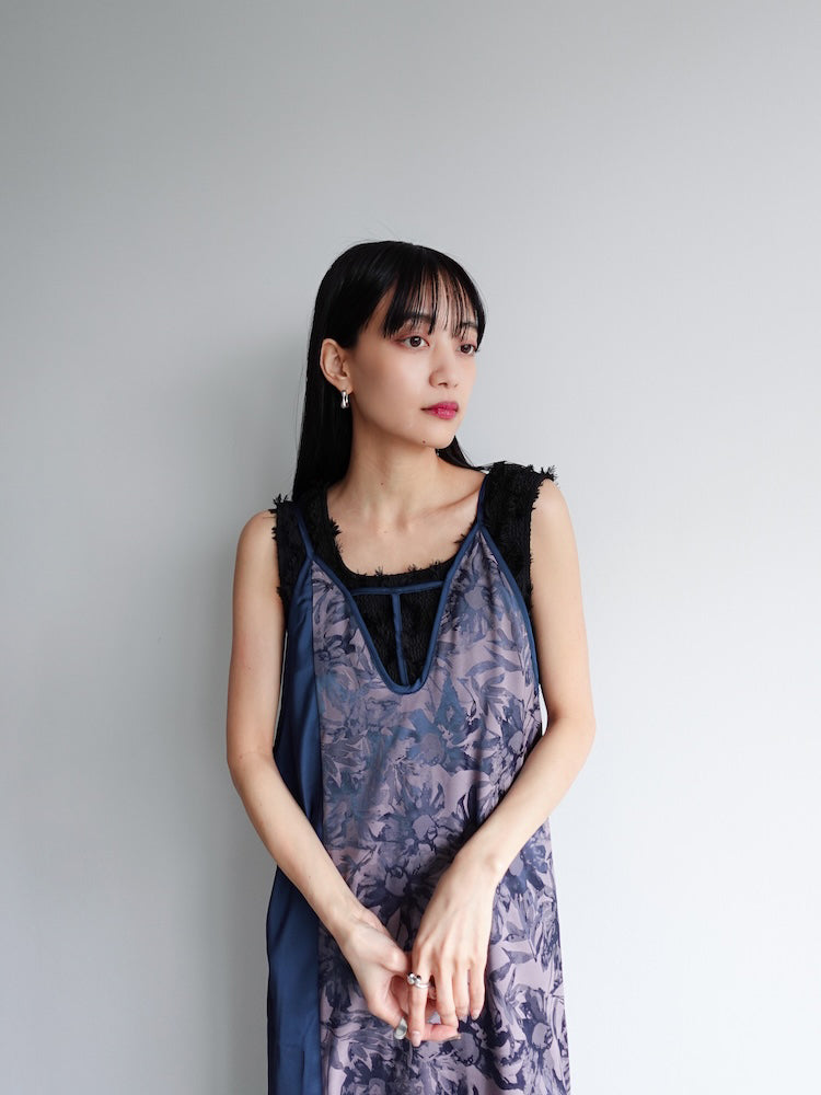 T-Strap Satin Jacquard Dress｜Tストラップサテンジャガード